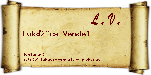 Lukács Vendel névjegykártya